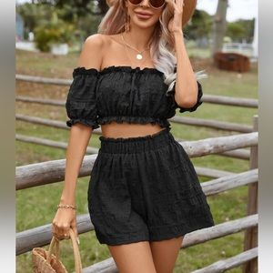 2 piece navy blue set from shein